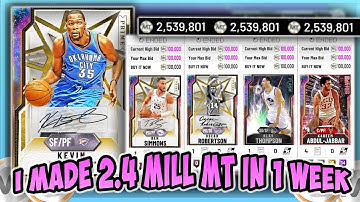 NBA2K20 - I MADE 2.4 MILLION MT IN ONE WEEK!!! BEST OPAL FILTER IN GAME!!! 20+ OPALS SNIPED!!!!