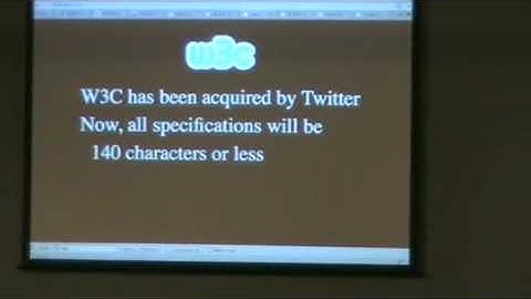 Doug Schepers: W3C and Twitter (humour warning!)