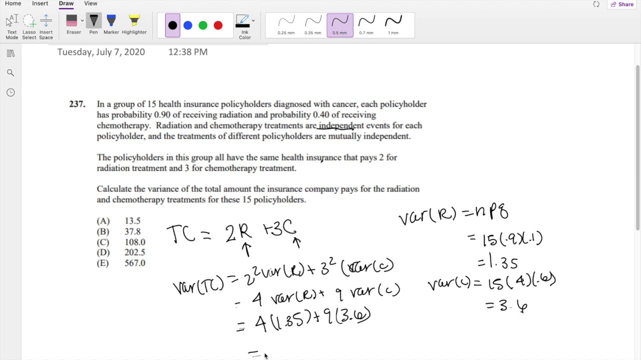 SOA Exam P Question 237 | Adjusting Variance of bivariate distribution ...