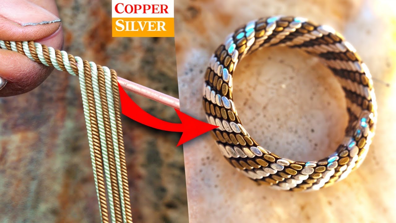 Make Your Own STUNNING Copper and Silver Wire Ring! - YouTube