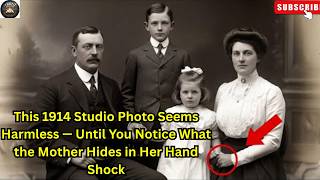 This 1914 Studio Photo Seems Harmless — Until You Notice What the Mother Hides in Her Hand Shock