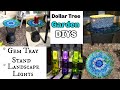 DIY DOLLAR TREE GARDEN DECOR / GLASS GEM TABLE / COLORFUL LIGHTING / CURB APPEAL IDEAS