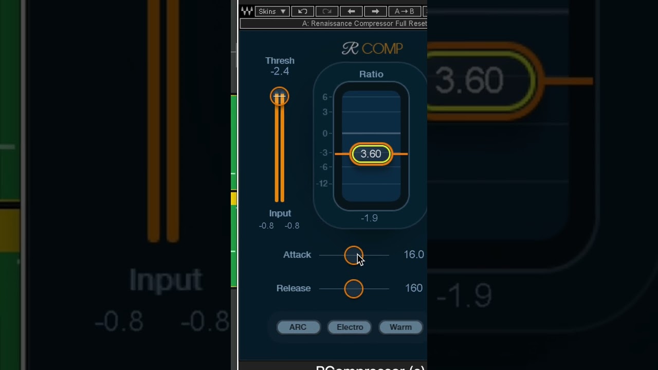 Combinando kick com 808 usando método side-chain com compressor R-Comp 