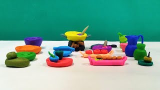 Amazing technique make kitchen set | Miniature clay kitchen set| Primitive kitchen|DIY kitchen Tools