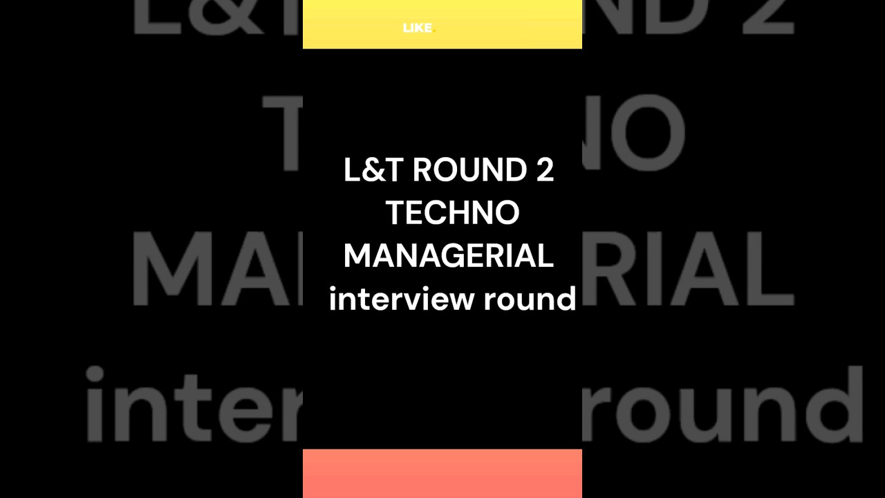 Techno Managerial Interview at L&T | 