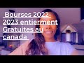 Bourses d'Étude  2022- 2023 Entièrement Gratuite au Canada
