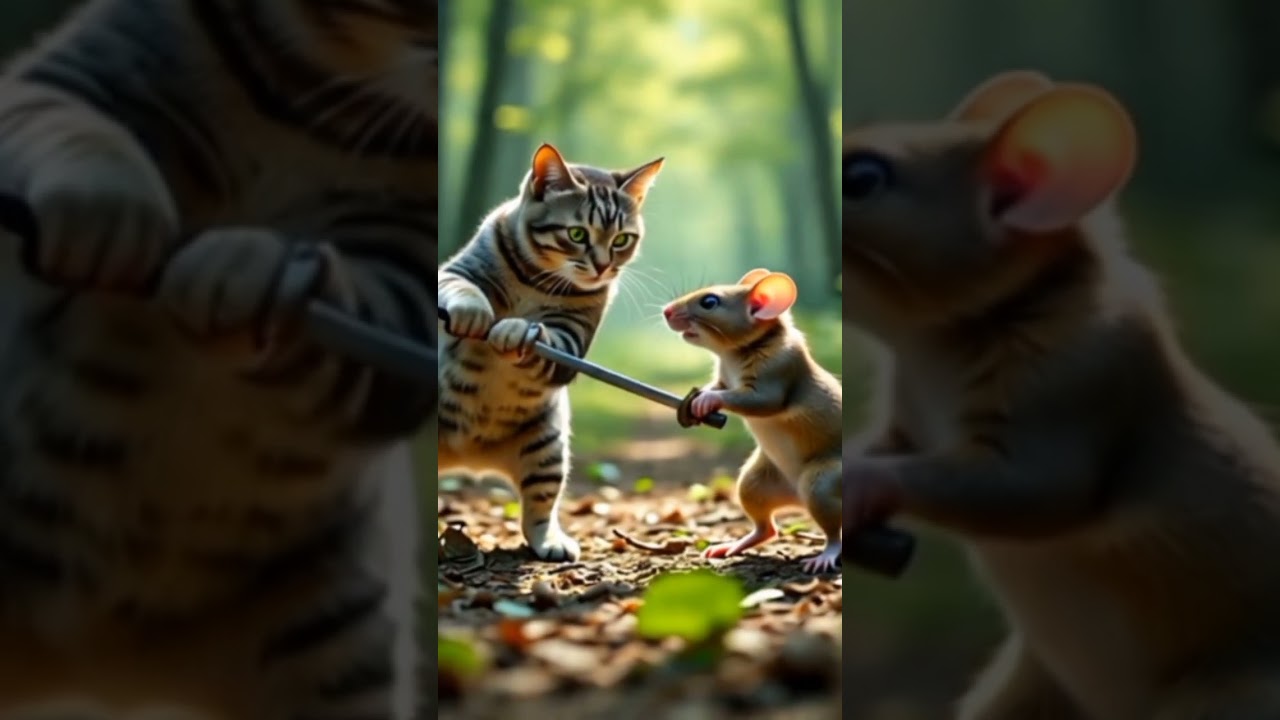 Funny Sword Fight Between Cat & Mouse | Forest Battle with Naat Voiceover