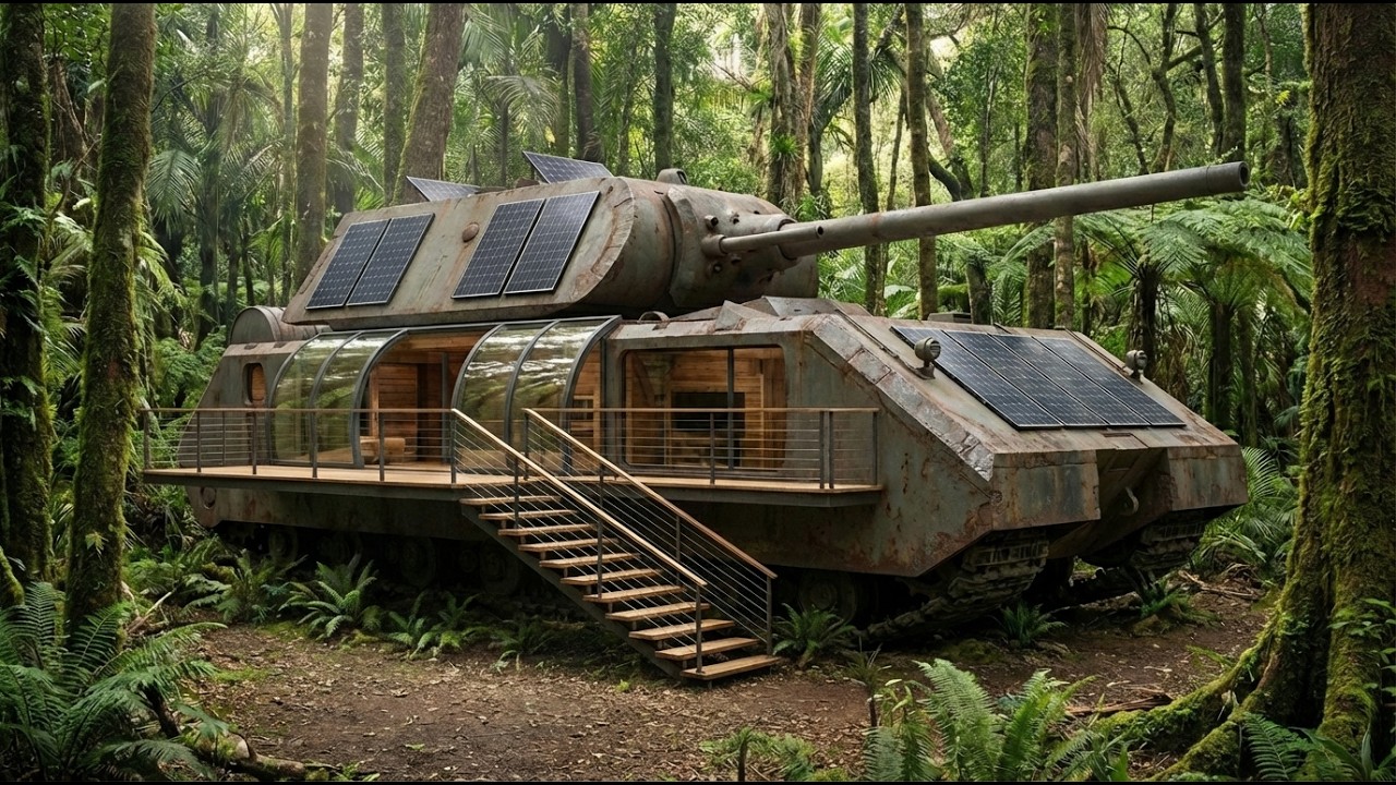 This Guy Turned an Abandoned Panzer VIII Maus Tank Into a Cozy, Luxury Home (ASMR)