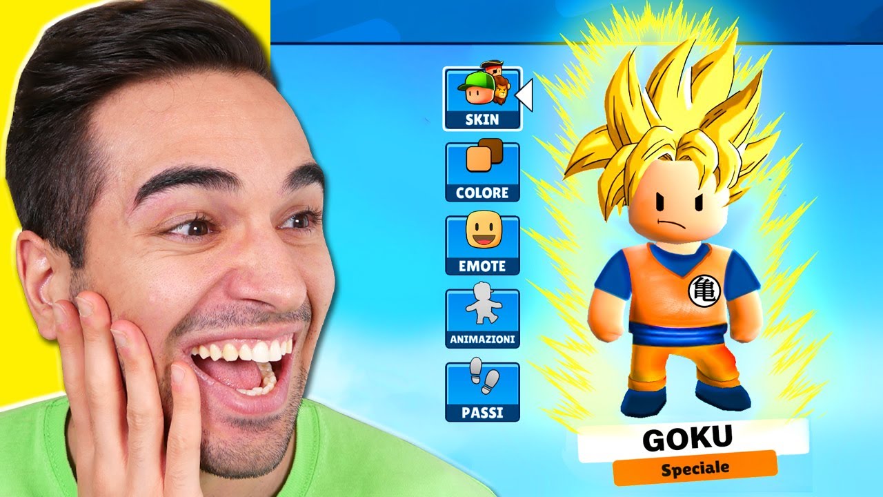 GIOCO CON LA SKIN DI GOKU SU STUMBLE GUYS