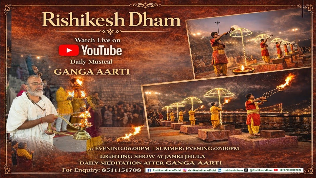 2 March 2026 Rishikesh Dham Shree Swaminarayan Ashram Ganga Aarti Ghat Rishikesh Uttarakhand 