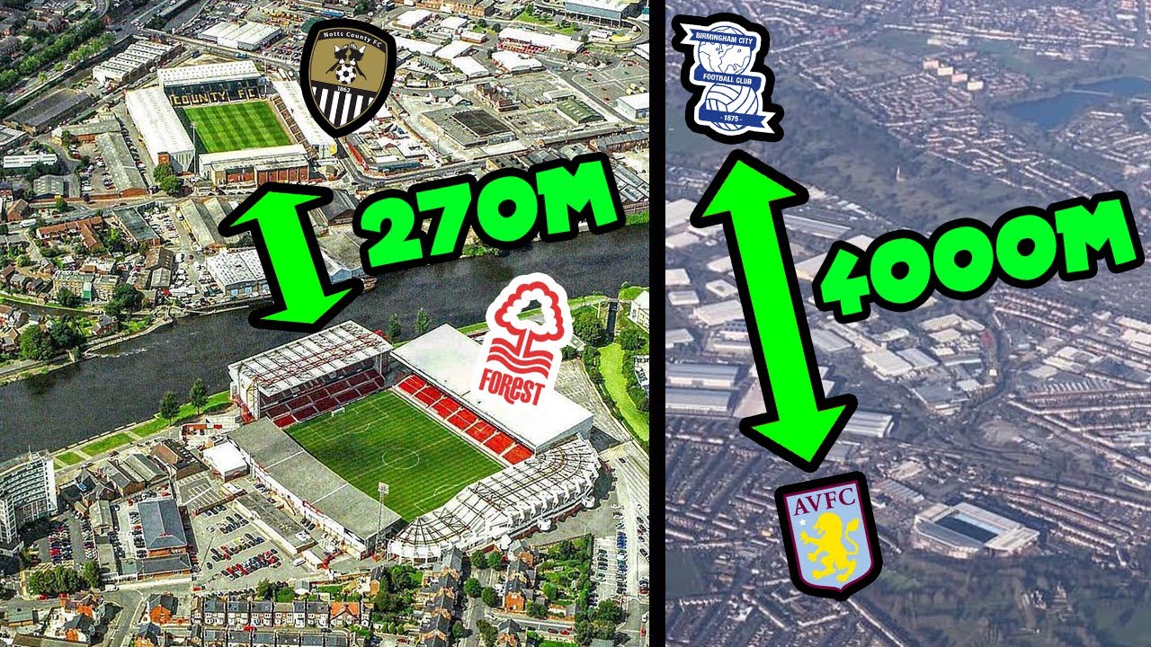 10 ближайших футбольных стадионов в Англии!