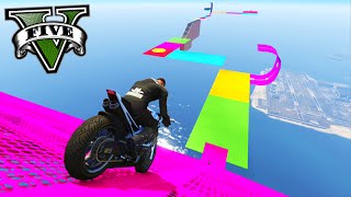 gta v online stunts de moto com as megas rampas 133