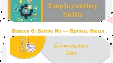 Saying No — Refusal Skills(Communication Skill unit 1)Employability skill for 11th class
