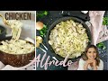 Einfaches Chicken Alfredo Rezept - 20 Minuten Rezept / Nudeln mit Hühnchen in cremiger Soße