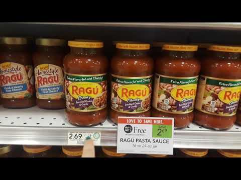 Ragu Pasta Sauce 72¢ at Publix