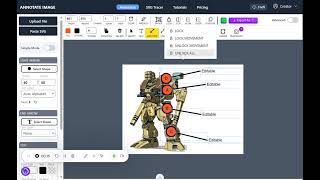 Annotation Tool -  circle tool auto letters alphabet