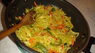Sambharo Video Recipe - Masala Cabbage Recipe- Warm Cabbage salad