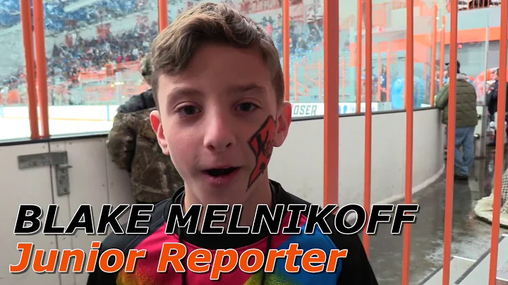 Junior Reporter Blake Melnikoff gets a goaltending...