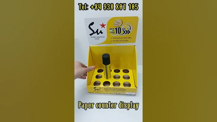 Paper counter display for helmet cleaning product- Quocthinh Packaging Manufacturer