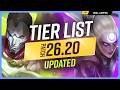 NEW UPDATED TIER LIST for PATCH 2620 League of Legends NEW UPDATED TIER LIST for PATCH 2620 League of Legends