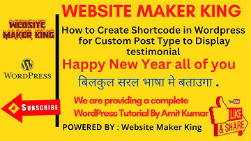 How to Create Shortcode in Wordpress for Custom Post Type to Display testimonial | Make a shortcode