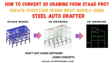 Steel Auto Drafter |How to Convert 2D drawing from STAAD Pro | STAAD Pro to Dxf Conversion|