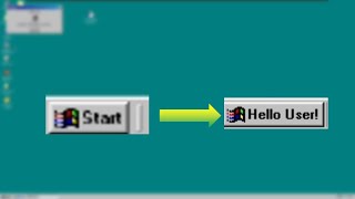 How to change the taskbar Start button text on Windows 9x