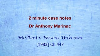 McPhail v Persons Unknown (Ejectment of squatters)