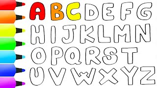 ABCDEFGHIJKL,Easy Draw and Paint Alphabet A to Z,Dibujando y Coloreando Alfabeto-Sornali Drawing Art