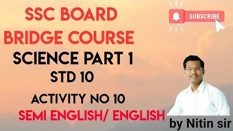 Bridge course || Semi English & English || Std 10 || Science 1 activity no 10  @pioneertutorials1717