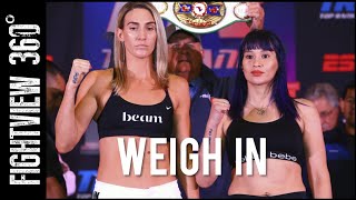 WEIGH IN: Mikaela Mayer vs Alejandra Zamora FACE OFF! When Does Mayer STEP UP? Hamadouche?