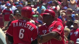 CHC@CIN: Hamilton drives home two runs on a base hit
