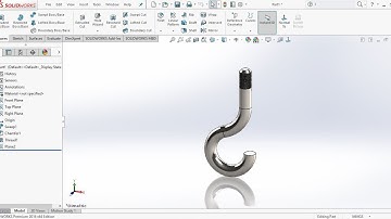 Solid work tutorial: How to making hook very simple design
