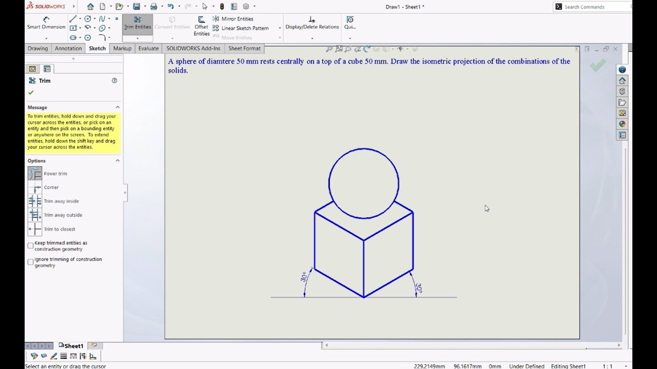 ISO Metric Projections _ SolidWorks Tutorials _ Example 01