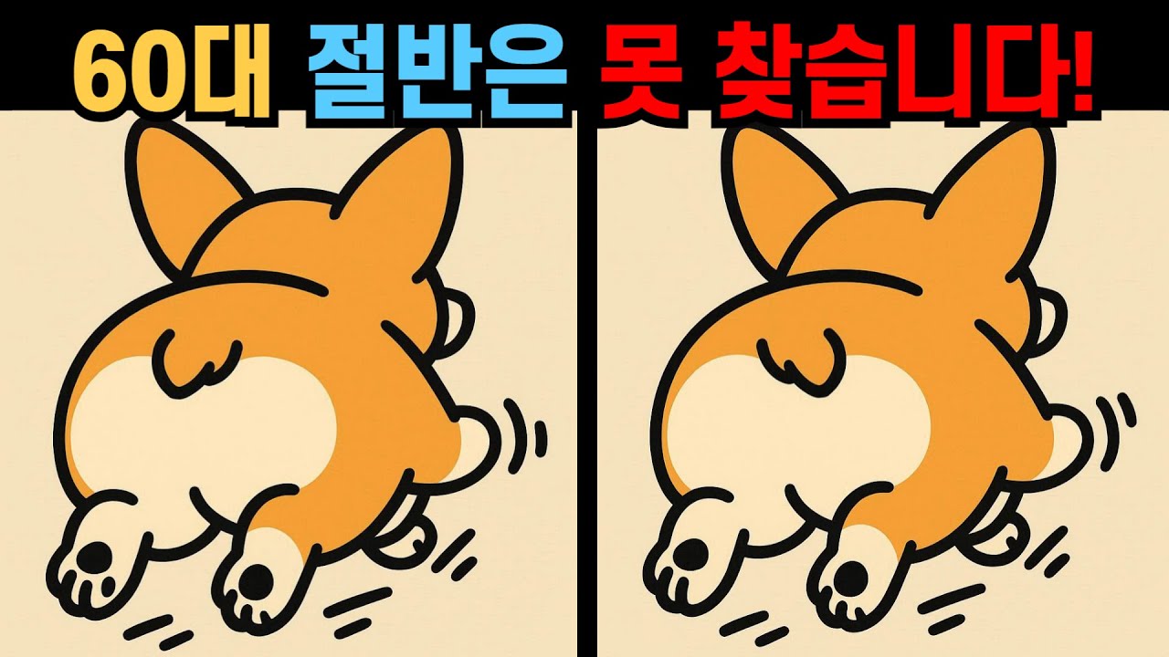 【다른그림찾기】60대 절반은 못 찾습니다! 생각보다 어려운 관찰력 퀴즈!