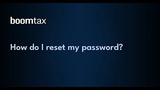 How do I reset my password on BoomTax?