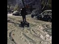 Riding in the snow