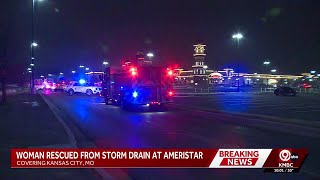 Kansas City firefighters rescue woman trapped hundreds of feet inside storm drain