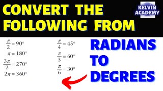 HOW TO CONVERT FROM RADIANS TO DEGREES