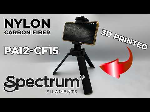 Nylon-Carbon Fiber 3D Print: Folding Phone Tripod in PA12-CF15 | #spectrumfilaments