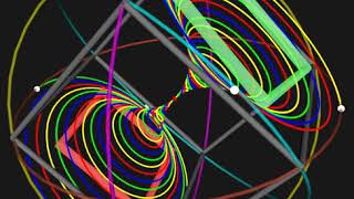 Animation of quadrangle moving through a quadruple helix embedded in octahedral great circles