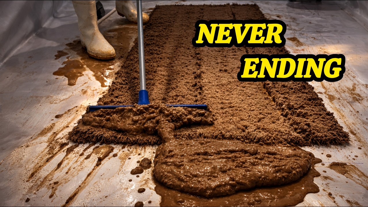 It Just Wouldn’t Stop… 😳 | Extreme Mud Rug Cleaning ASMR