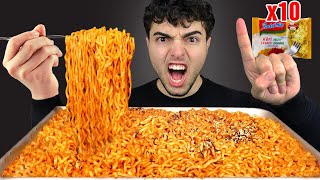 1 DAKİKADA 10 NOODLE YEMEK ! *Dünya Rekoru Kırdık*