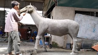 Creative design easy - Horse sculpting skill with reinforced cement material