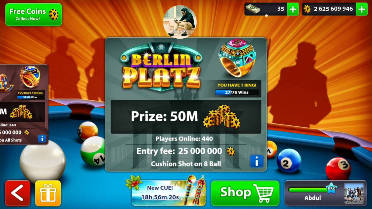 8 Ball Pool _ (500k-2.5m-50m) free chips for lower levels. - 