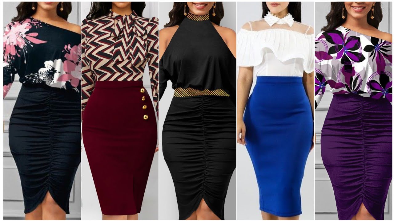 Floral Print Shirred Royal Blue Bodycon Dress 2023||Target OF Fashion