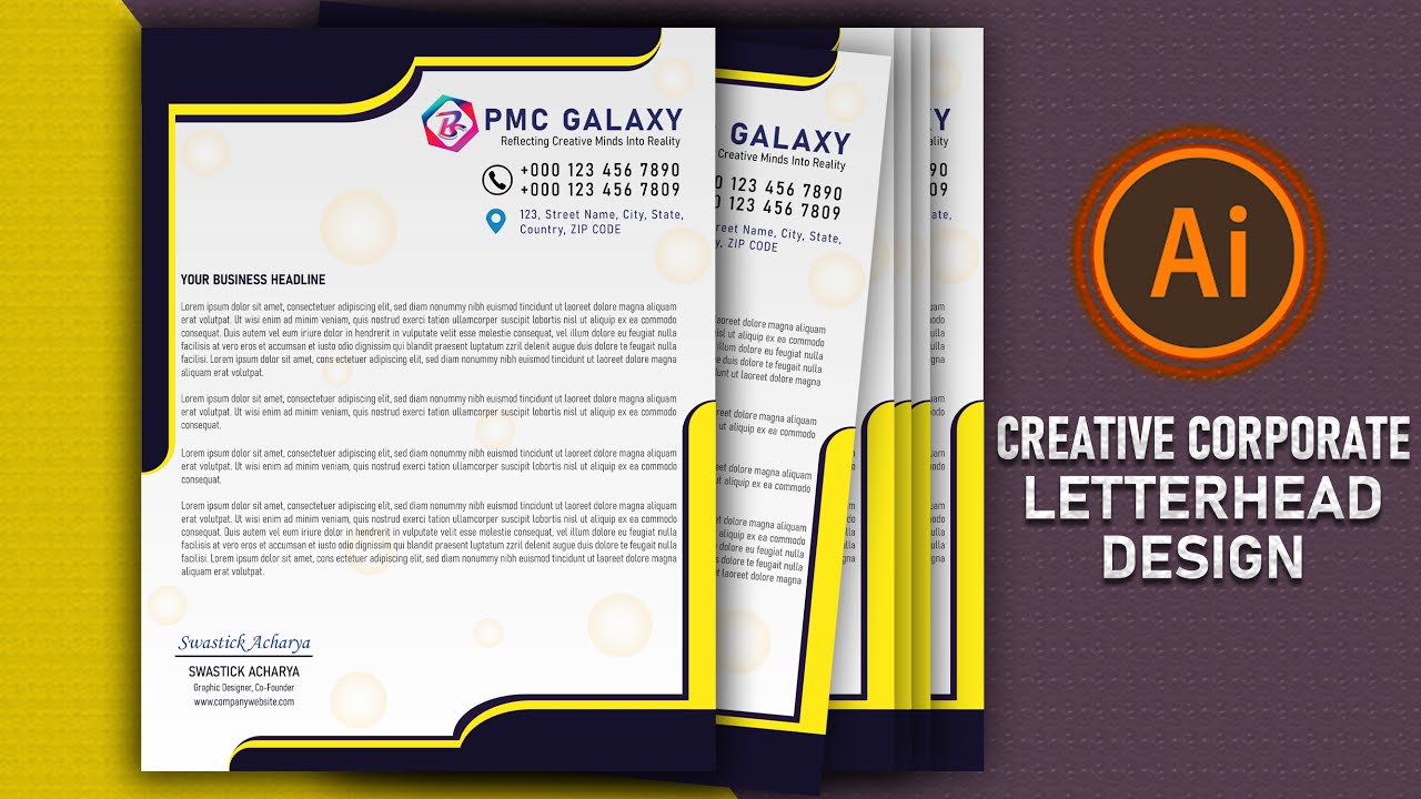 Creative Corporate Letterhead Design | Business Letterhead Design | Design Letterhead In Illustrator
