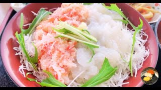 【富山グルメ】新湊きっときと市場で白エビと紅ズワイガニの「紅白丼」を食べてきた！