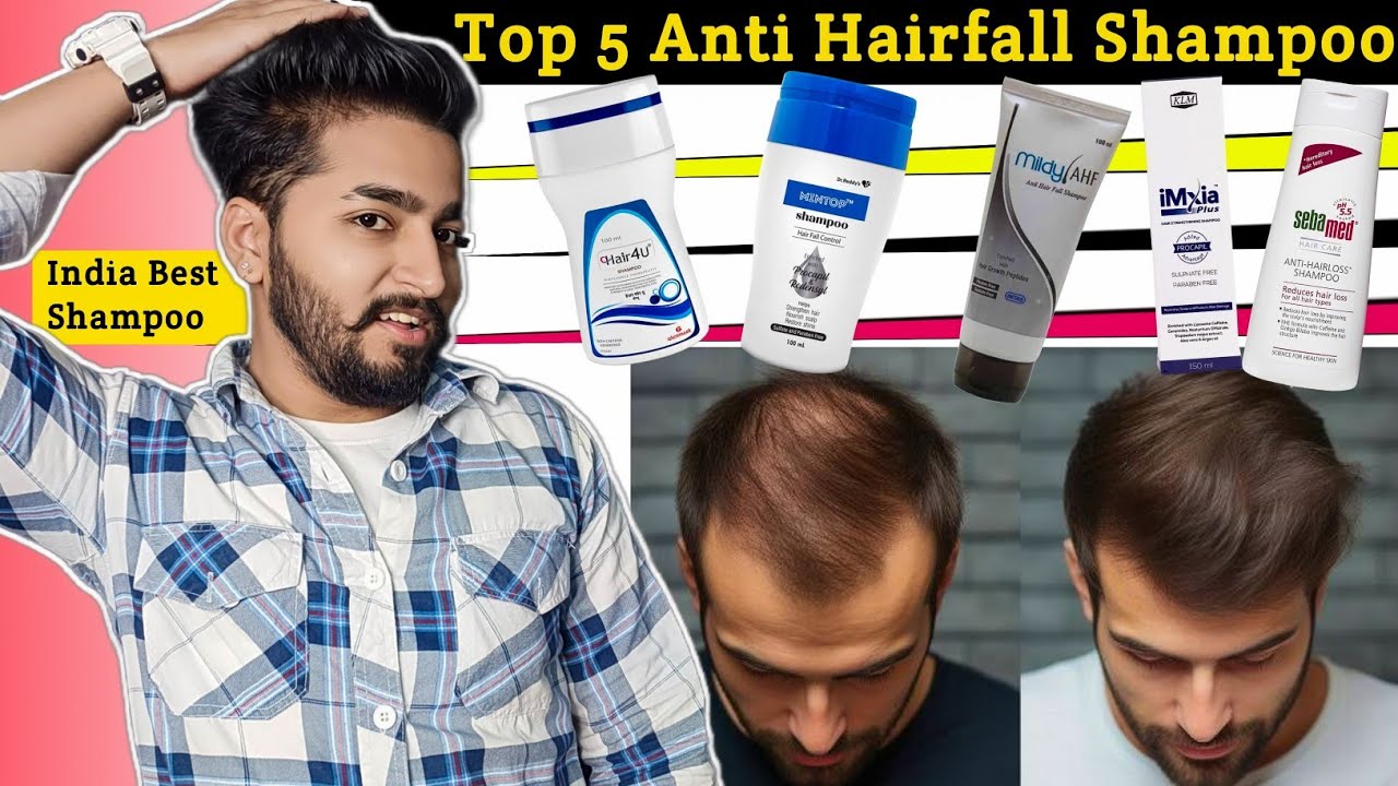 Top 5 Anti Hairfall Shampoo In India For Hair Regrowth - YouTube