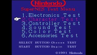 SuperNES Test Menu - Character Test (1080p)